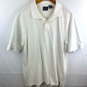 IZOD White Silk Wash 100% Cotton Short Sleeve Polo Retro Shirt